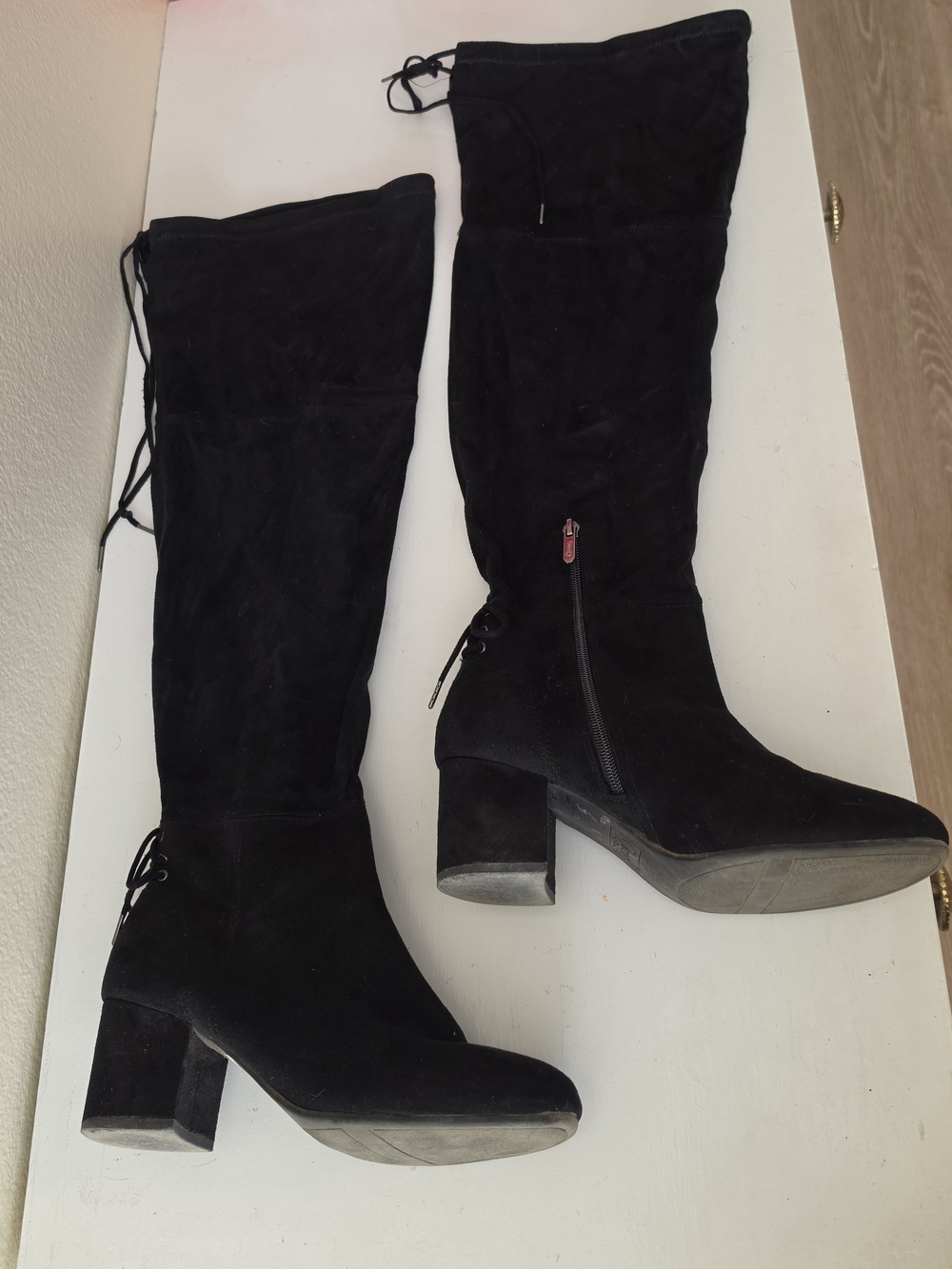 Circus by Sam Edelman Black Faux Suede Over-the-Knee Block Heel Boots